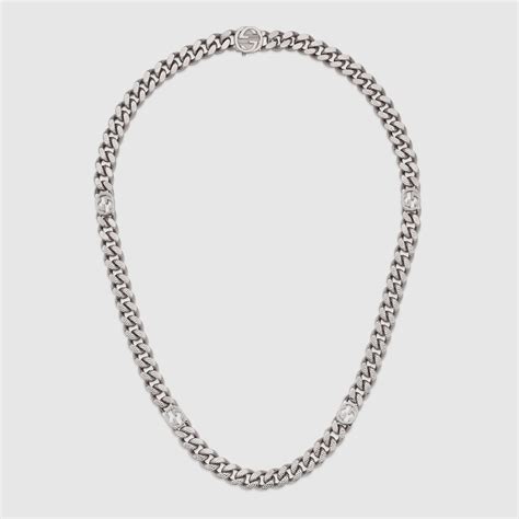 Gucci Interlocking necklace in palladium metal 